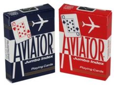 aviator cards minimum poker deck playing blue red jumbo index kardwell